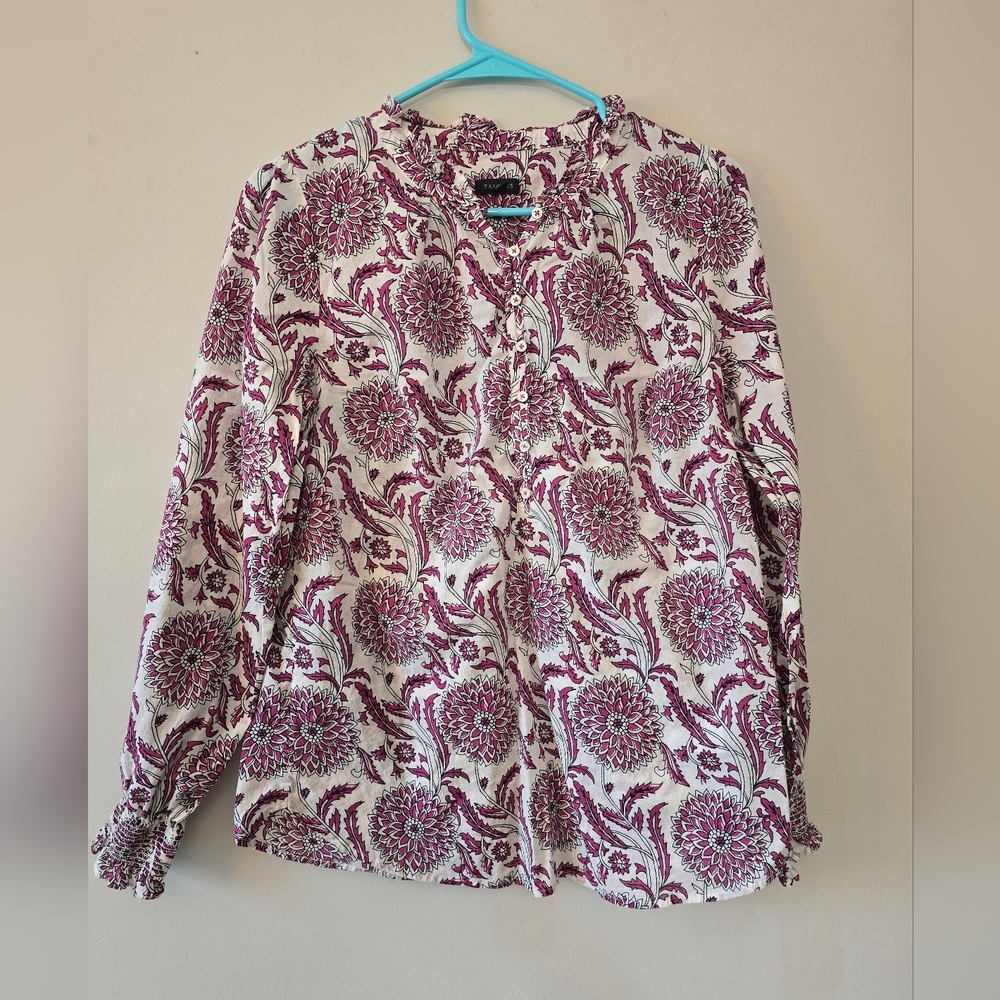 Talbots Light Weight Long Sleeved Blouse with Floral Print